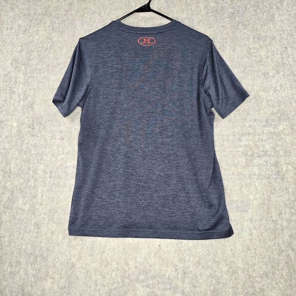 Under Armour Mens Short Sleeve HeatGear T-Shirt S Loose Fit Gray & Orange - Picture 2 of 5